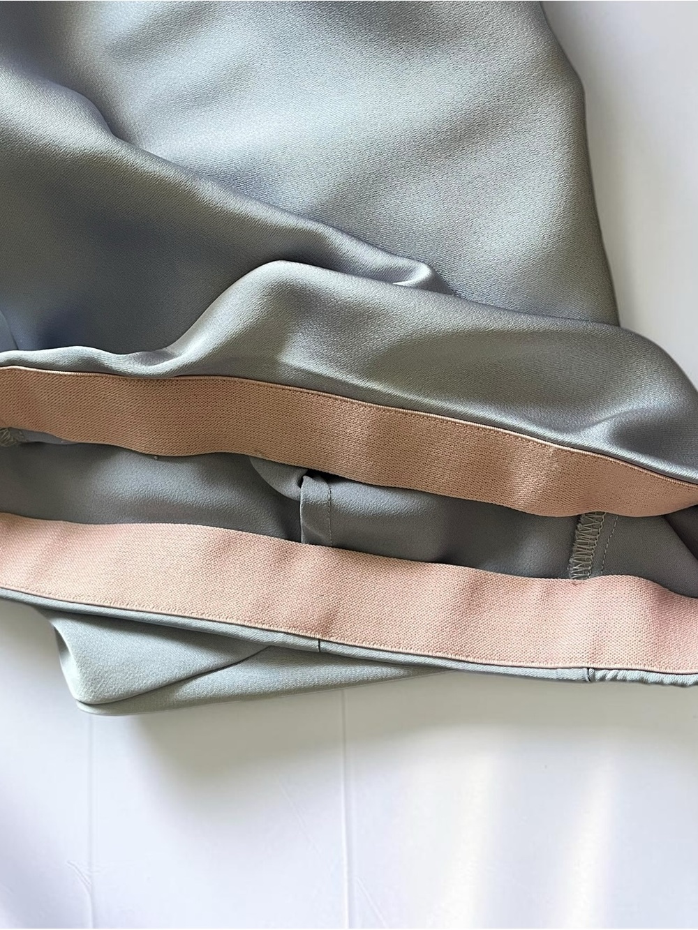 Elegant Satin A-Line Midi Skirt Gray/Blue Balletcore in size small - Picture 4 of 5